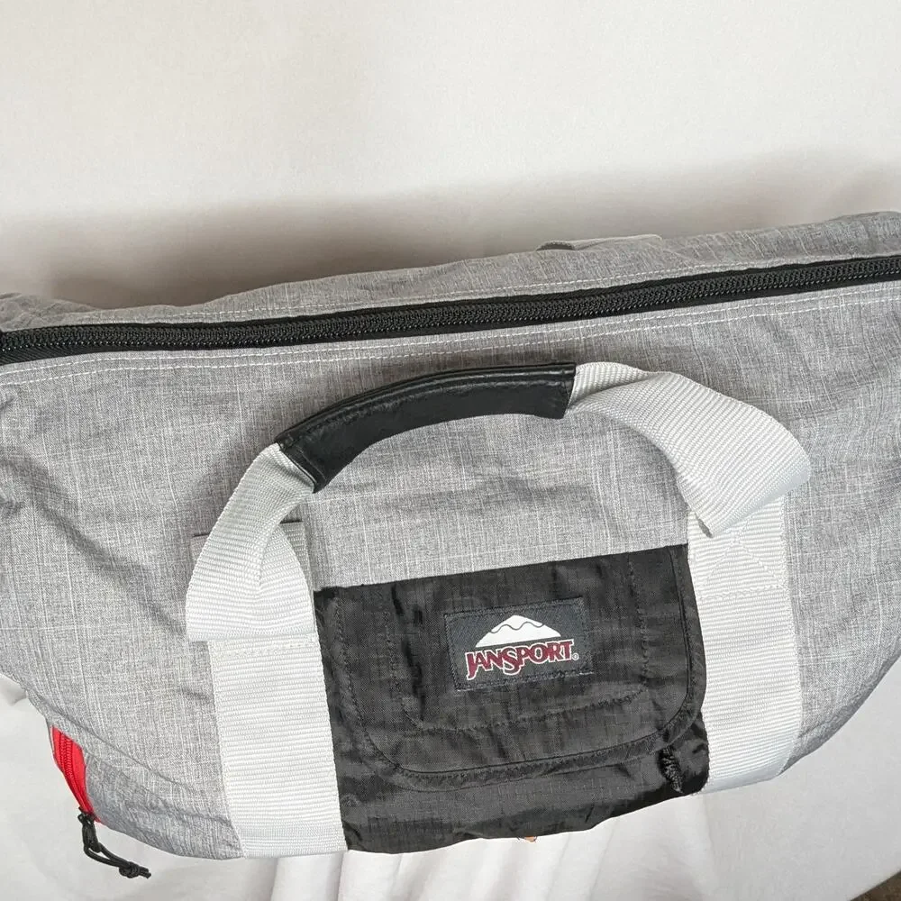 Jansport Heather Gray Duffle Bag Men's Gym Workout Travel Weekender Luggage